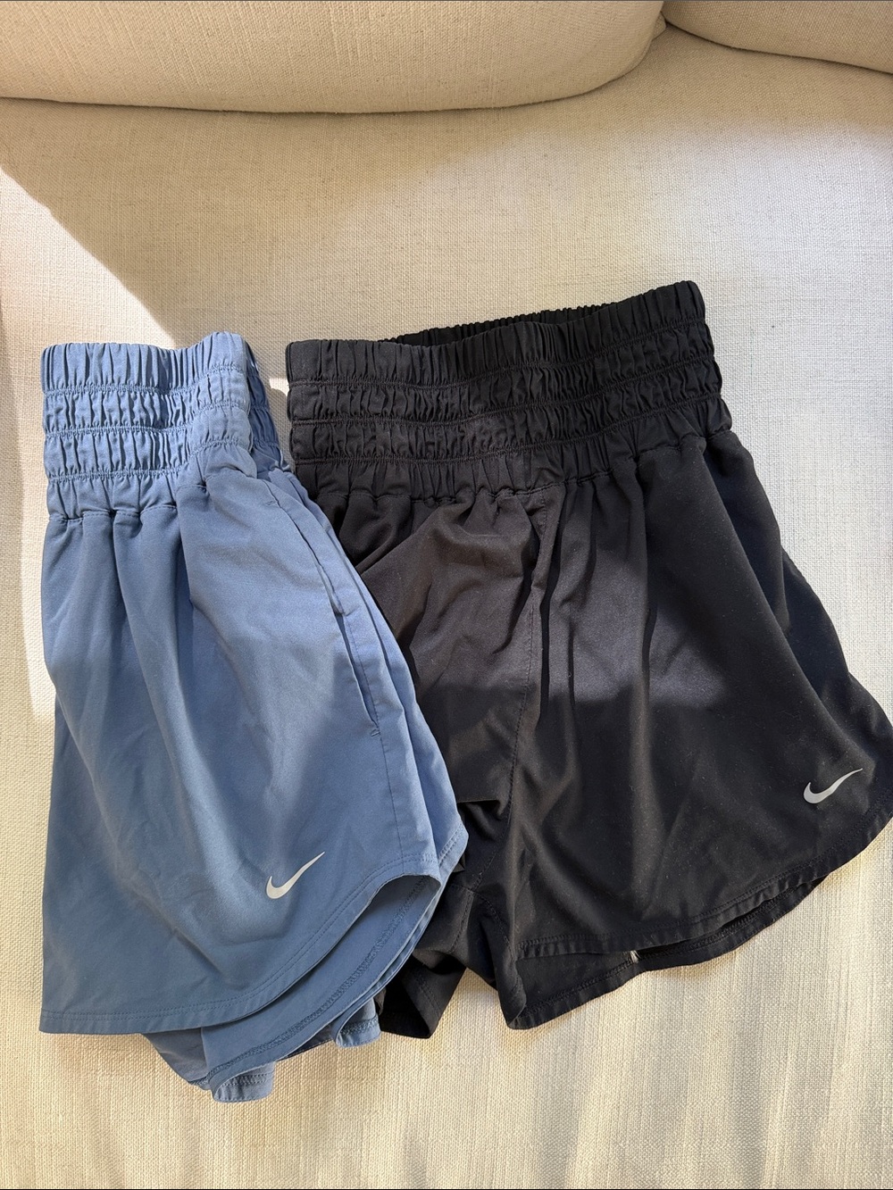 Two Pair Nike Running Shorts - Blue & Black